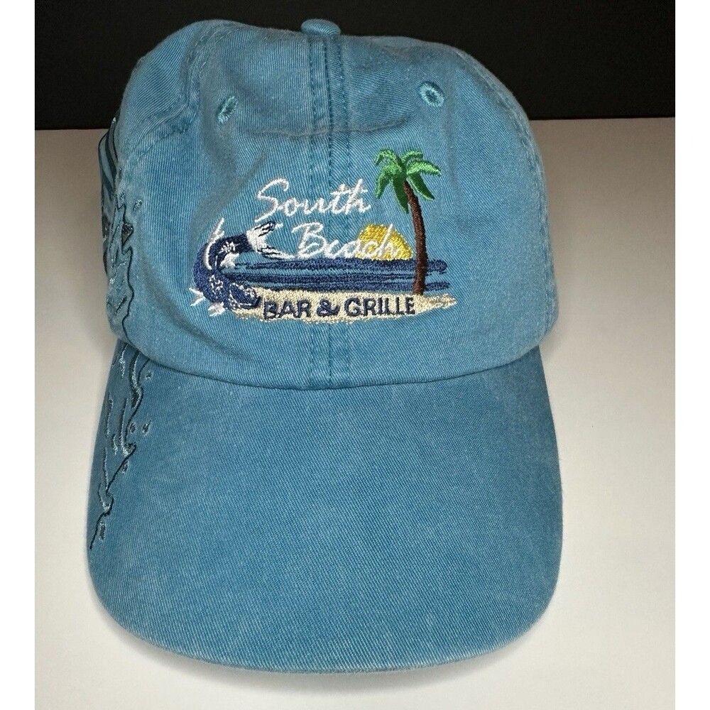 South Beach Bar & Grille ADAMS Cool Crown Teal blue green sport golf cap hat